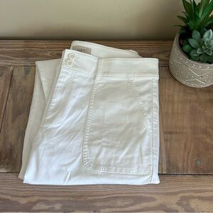 LOFT White Cargo Pants Cropped NWOT